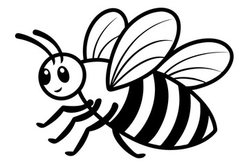 Bee vector line art in motion illustration