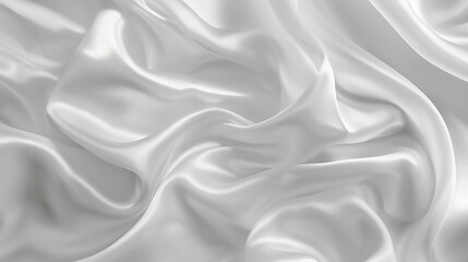 Obraz premium with smooth folds like waves on a liquid surface beautiful folds of white silk in full screen, like a beautiful clean fabric, simple soft background