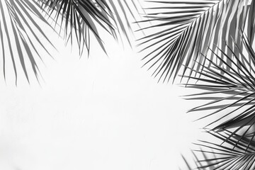 Obraz premium An overlay effect of tropical leaves with a transparent background, a 3D rendering of palm leaves as shadows on a transparent background