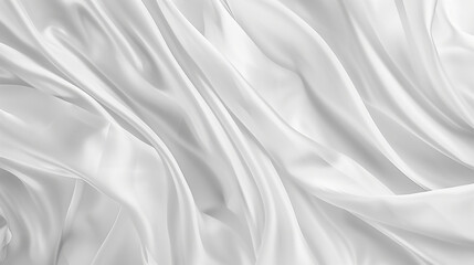 Obraz premium Elegant White Satin Fabric Texture Background, Luxurious Abstract Mockup with Copy Space