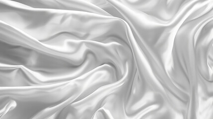 Naklejka premium Elegant White Satin Fabric Texture Background, Luxurious Abstract Mockup with Copy Space