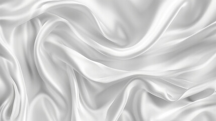 Obraz premium Elegant White Satin Fabric Texture Background, Luxurious Abstract Mockup with Copy Space