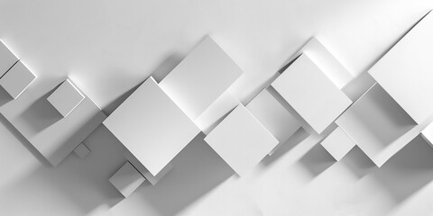 Construct a minimalist white background with geometric shapes for a professional website design.
