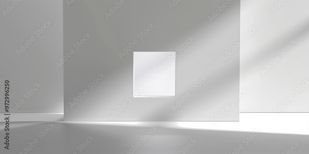 Poster empty white room with sunlight. abstract studio background for product presentation 3d room with cop