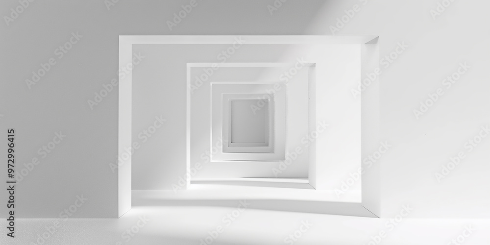 Poster empty white room with sunlight. abstract studio background for product presentation 3d room with cop