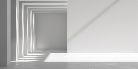 Abstract white background with white light and grey shadow