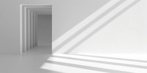 Obraz premium Minimalistic room with white wall, suitable for interior design projects