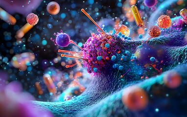 Battling Cancer at the Cellular Level: 3D Model of Cell Under Attack by Anticancer Drugs with Scientific Accuracy and Vibrant Hues