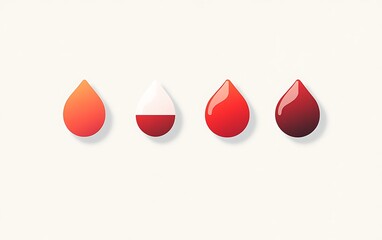 Fototapeta premium Modern Grid of Four Blood Type Symbols in Various Shades of Red