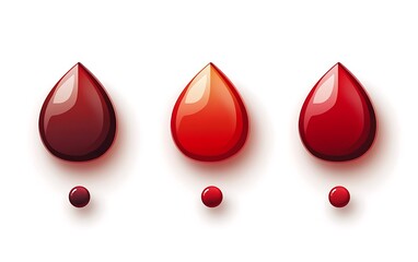 Modern Blood Type Icons Grid - Red Shades Variation Symbol Set for Medical Concepts