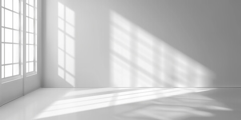 Obraz premium White Room with Window Light and Shadows