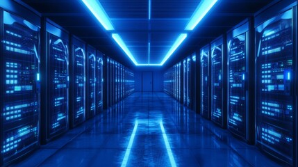 Fototapeta premium Computer system technology that provides online network services. processor, software services, applications, server systems, Storage, networking, computer simulation, secure access to data, Cloud