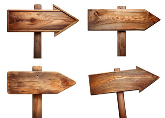 Set of wooden arrow sign cut out design element