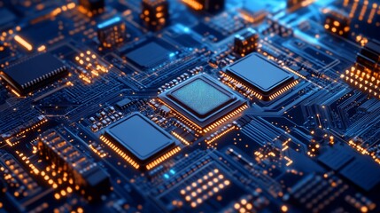 Fototapeta premium Computer system technology that provides online network services. processor, software services, applications, server systems, Storage, networking, computer simulation, secure access to data, Cloud