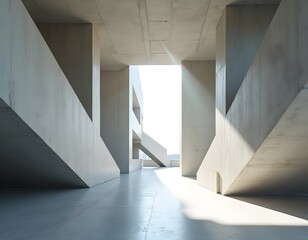 Elegant Contemporary Building Interior for Vehicle Display – Ideal Background for Showcasing Modern Car Designs