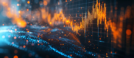 Stock trend chart, technology trend line chart