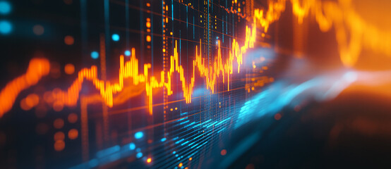 Stock trend chart, technology trend line chart