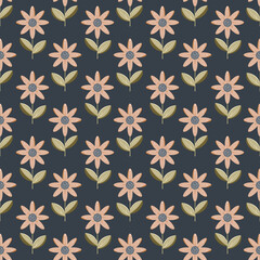 Sweet flower watercolor seamless pastel colors, daisy, seamless pattern. Vintage Romantic Bloom design