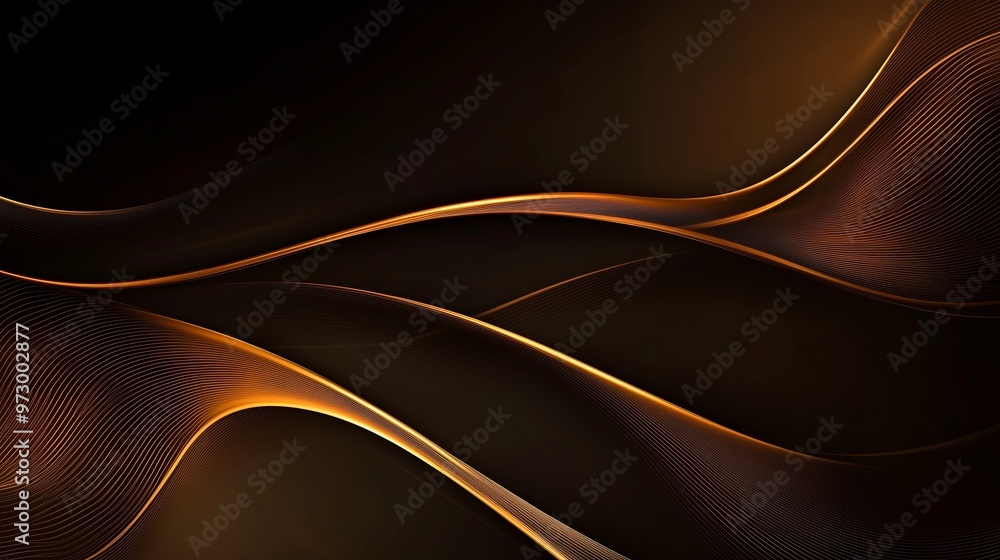 Poster elegant flowing golden lines on a dark background creating a sense of movement and sophistication in