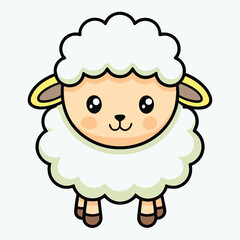 Cute Fluffy Sheep Illustration
