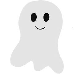 Black Eyes Little Smile Mount Ghost Illustration