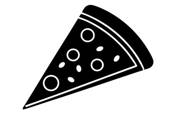 
Pizza slice flat icon vector, Pizza silhouette
