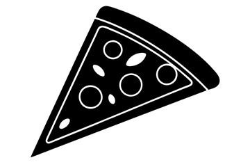 
Pizza slice flat icon vector, Pizza silhouette
