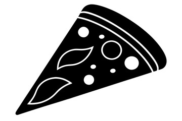 
Pizza slice flat icon vector, Pizza silhouette
