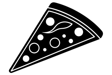 
Pizza slice flat icon vector, Pizza silhouette
