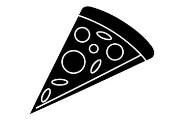 Pizza slice icon, Pizza silhouette vector, Pizzeria food sign


