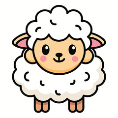 Cute Fluffy Sheep Illustration