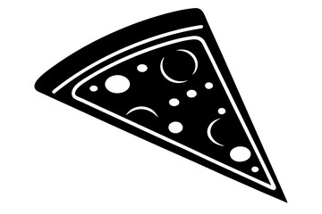Pizza slice icon, Pizza silhouette vector, Pizzeria food sign


