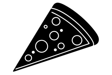 Pizza slice icon, Pizza silhouette vector, Pizzeria food sign


