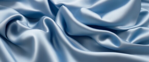 Fototapeta premium Soft and Luxurious Blue Satin Fabric with Elegant Texture and Su