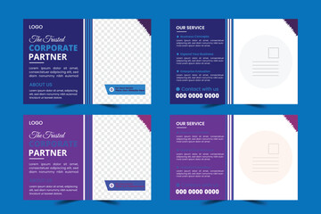   Corporate business postcard design template
