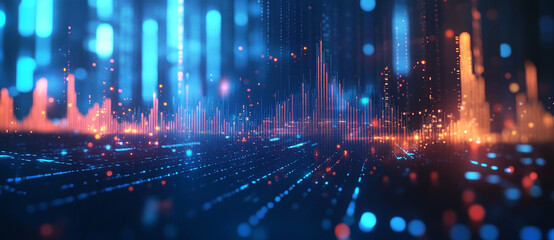 Obraz premium Stock trend chart, technology trend line chart