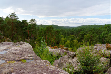 Marie Stuart point of view in The Franchard gorges. Fontainebleau forest