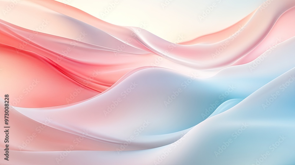 Poster abstract pastel background with soft curves and gentle waves in muted tones, ideal for creating a dr