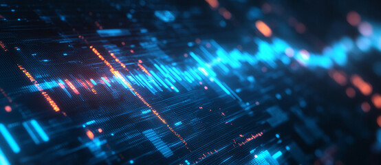 Fototapeta premium Stock trend chart, technology trend line chart