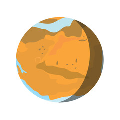 The red planet in the solar system, Mars.