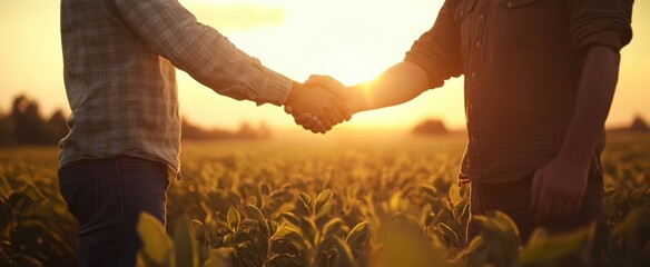 The Handshake at Sunset