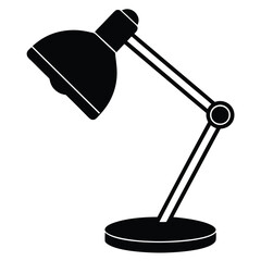 The silhouette desk lamp vector art.
