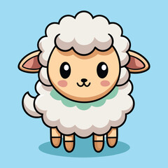 Obraz premium Cute Fluffy Sheep Illustration