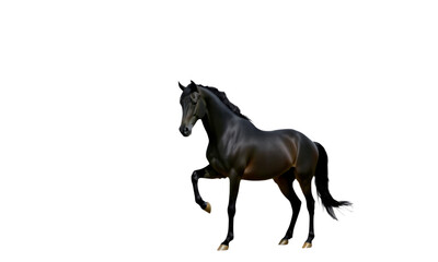 black horse isolated on transparent background  