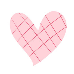 Grid Cute Pink Heart Doodle Illustration