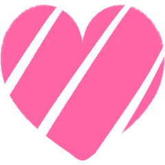 Diagonal White Lines Pink Heart Cute Doodle Illustration