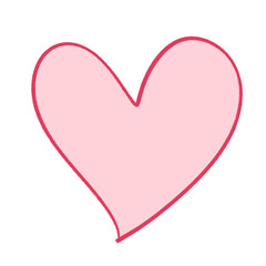 Line Cute Pink Heart Doodle Illustration