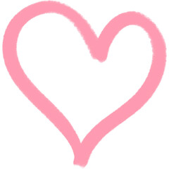 Minimalist pink heart line art gently curved and whimsical