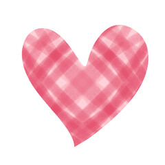 Plaid Cute Pink Heart Doodle Illustration