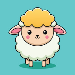 Fototapeta premium Cute Fluffy Sheep Illustration